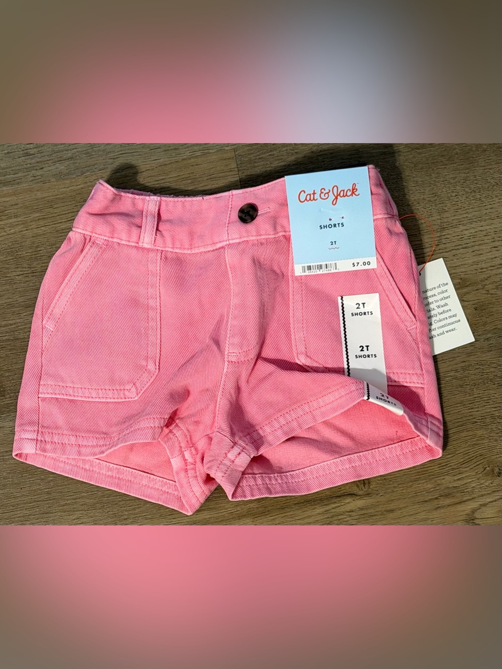 Cat & Jack Pink Shorts Stretchy Waistband 2T NWT Toddler Girl Target